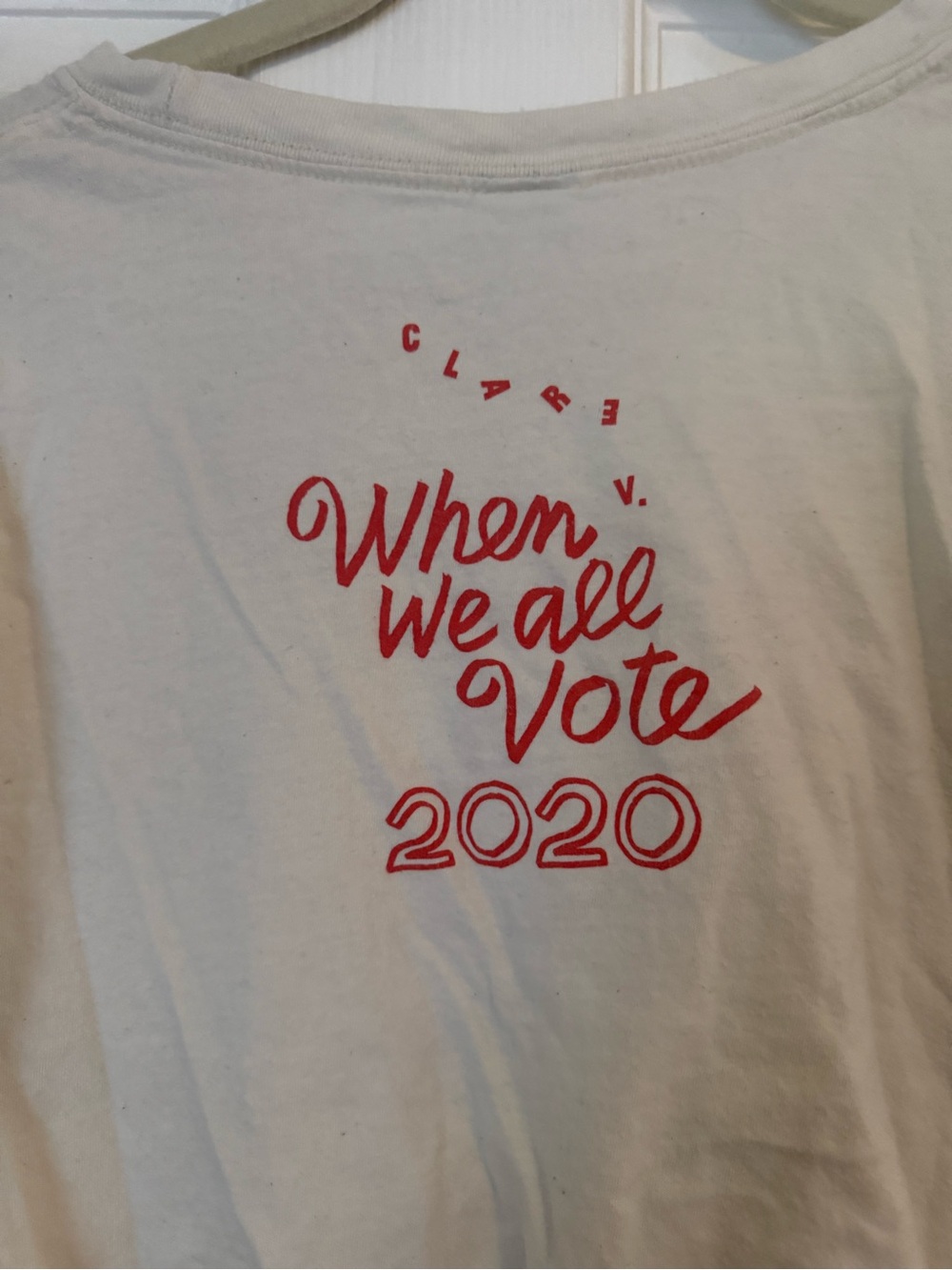 Clare V. When We All Vote Cream Tee, size Small - Picture 6 of 6